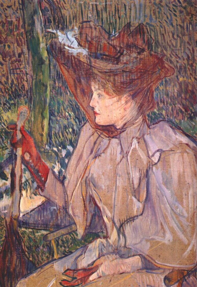 Woman sitting with gloves - Toulouse Lautrec