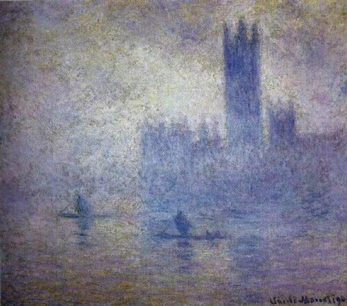 Le Parlement, effet de Brouillard (W 1611) - Claude Monet - Reproductions de tableaux et peintures haut de gamme