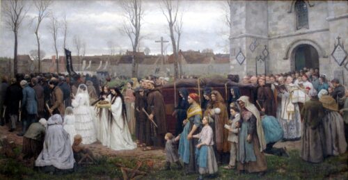 Ériger un calvaire - Jules Breton - Reproductions de tableaux et peintures haut de gamme