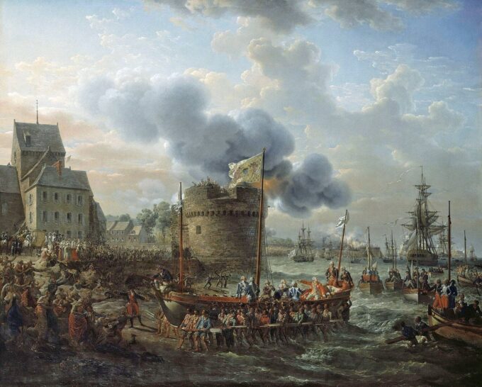 Louis XVI visiting the port of Cherbourg in 1786 – Louis Philippe Crepin oil painting reproduction