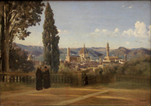 Vue de Florence depuis le jardin de Boboli - Camille Corot - Reproductions de tableaux et peintures haut de gamme