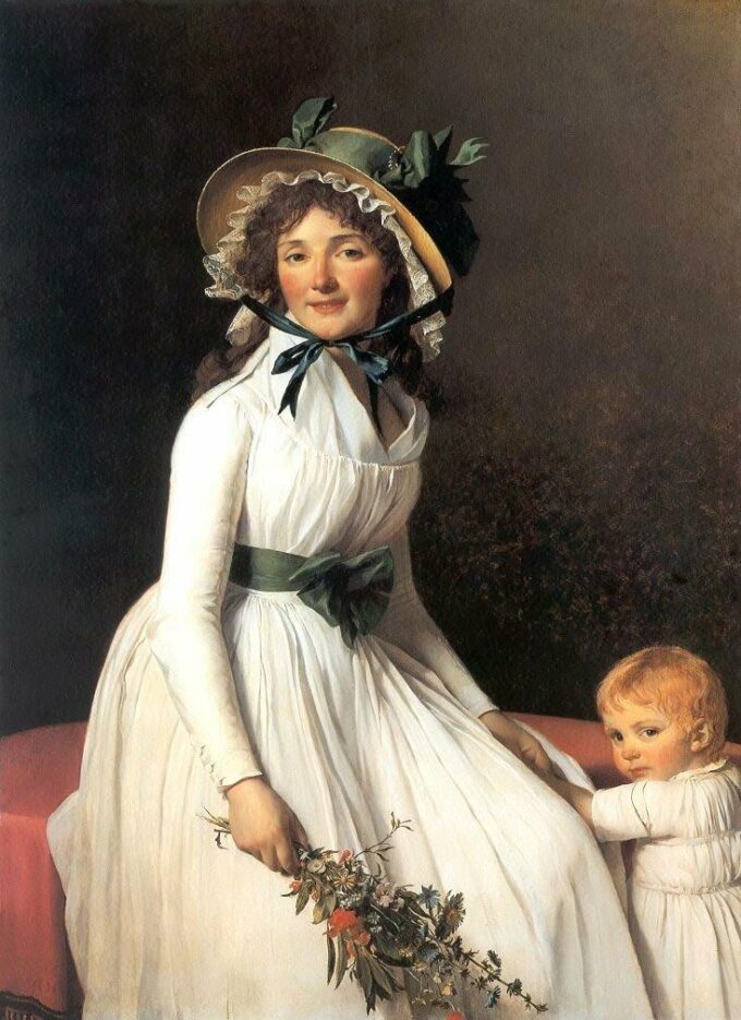 Portrait of Madame Emilie Seriziat and her son - Jacques-Louis David