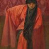 Fille en rouge - Mucha - Reproductions de tableaux et peintures haut de gamme