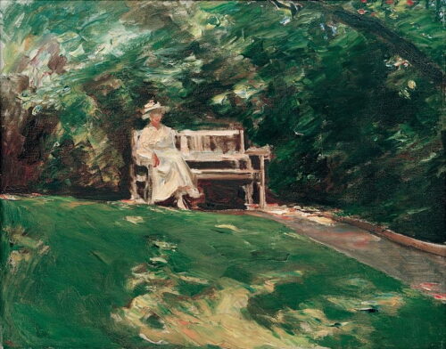 Le banc de jardin - Max Liebermann - Reproductions de tableaux et peintures haut de gamme