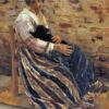 Une vieille femme avec un chat - Max Liebermann - Reproductions de tableaux et peintures haut de gamme