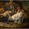 Nature morte avec coq - Melchior d'Hondecoeter - Reproductions de tableaux et peintures haut de gamme