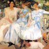 Ma femme et mes filles dans le jardin - Sorolla - Reproductions de tableaux et peintures haut de gamme