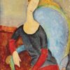 Mme Hebuterne dans un fauteuil bleu - Amedeo Modigliani - Reproductions de tableaux et peintures haut de gamme