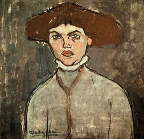 Portrait d'une jeune femme - Amedeo Modigliani - Reproductions de tableaux et peintures haut de gamme