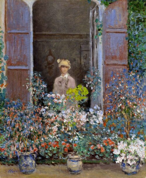 Camille Monet à sa fenêtre, Argenteuil - Claude Monet - Reproductions de tableaux et peintures haut de gamme