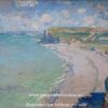 La plage à Pourville, soleil couchant - Tableau Monet - Reproductions de tableaux et peintures haut de gamme