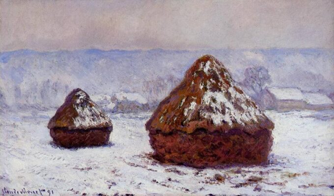 Claude Monet's Meules, effet de neige Oil Painting Reproduction