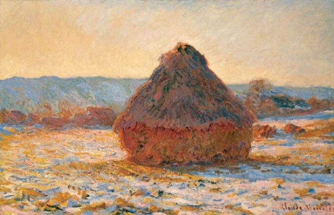 Meule, effet de neige, soleil – Claude Monet Oil Painting Reproduction