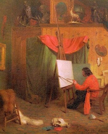 Autoportrait dans le studio, 1860 - William Holbrook Beard - Reproductions de tableaux et peintures haut de gamme