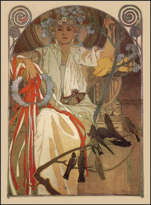 Poster for the Spring 1914 Music and Singing Celebration in Prague - Mucha