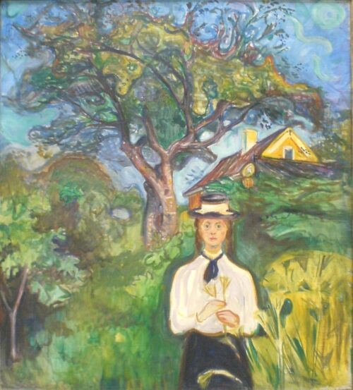 Fille sous un pommier - Edvard Munch - Reproductions de tableaux et peintures haut de gamme