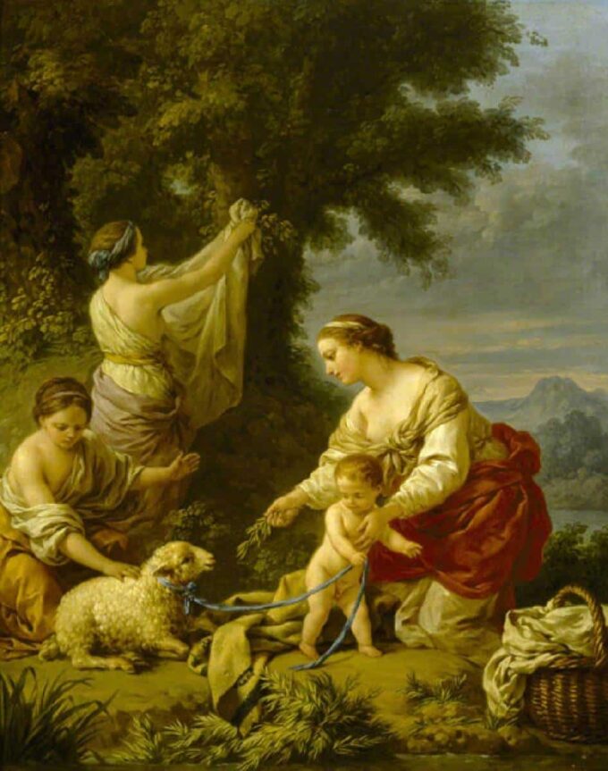 'La mère complaisante' - Louis Jean François Lagrenée - Reproductions de tableaux et peintures haut de gamme