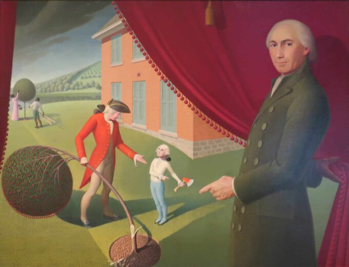 La fable de Parson Weems - Grant Wood - Reproductions de tableaux et peintures haut de gamme