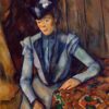 Portrait de dame en bleu - Paul Cézanne - Reproductions de tableaux et peintures haut de gamme