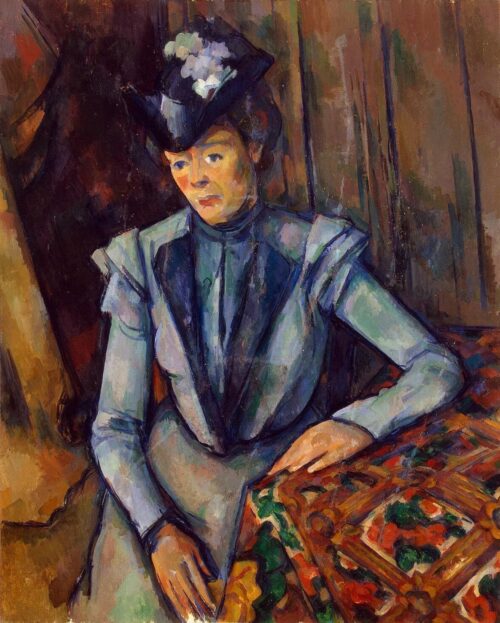 Portrait de dame en bleu - Paul Cézanne - Reproductions de tableaux et peintures haut de gamme