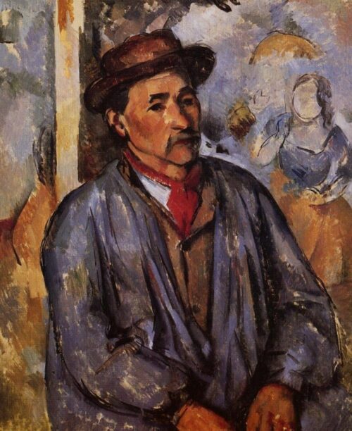 Paysan dans la chemise bleue - Paul Cézanne - Reproductions de tableaux et peintures haut de gamme