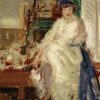 Peggy en bleu et blanc - Francis Cadell - Reproductions de tableaux et peintures haut de gamme