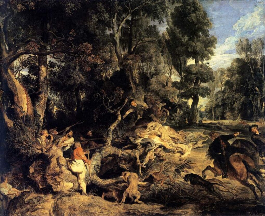 La chasse au sanglier - Peter Paul Rubens - Reproductions de tableaux et peintures haut de gamme