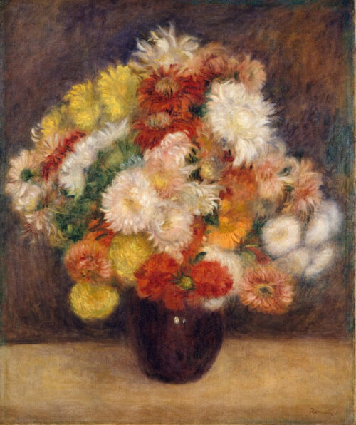 Bouquet de chrysanthèmes 1881 - Pierre-Auguste Renoir - Reproductions de tableaux et peintures haut de gamme