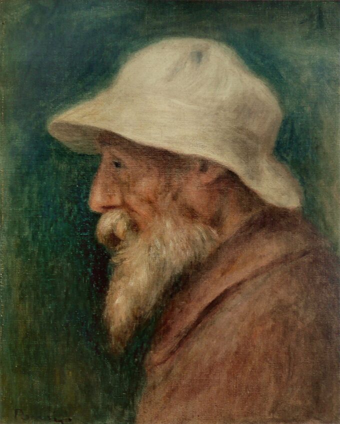 Self-portrait with White Hat - Pierre-Auguste Renoir