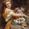 Fille aux fleurs - Pierre Auguste Cot - Reproductions de tableaux et peintures haut de gamme