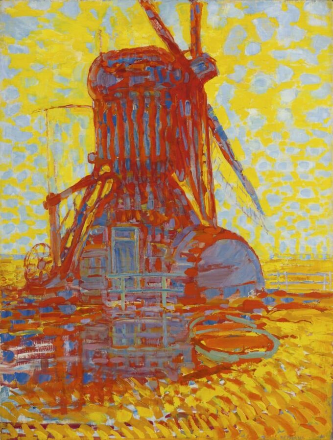 Sunlit Windmill - Mondrian Oil Painting Reproduction