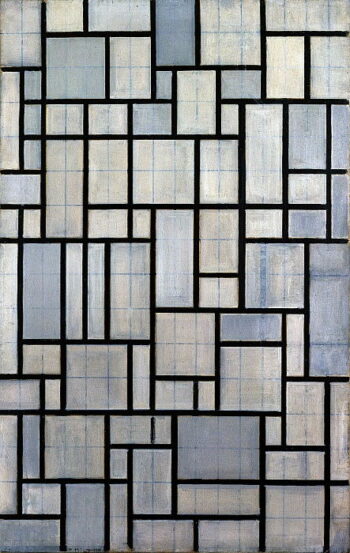 Composition avec la grille 2 - Mondrian - Reproductions de tableaux et peintures haut de gamme