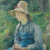 Paysanne avec un chapeau de paille - Camille Pissarro - Reproductions de tableaux et peintures haut de gamme