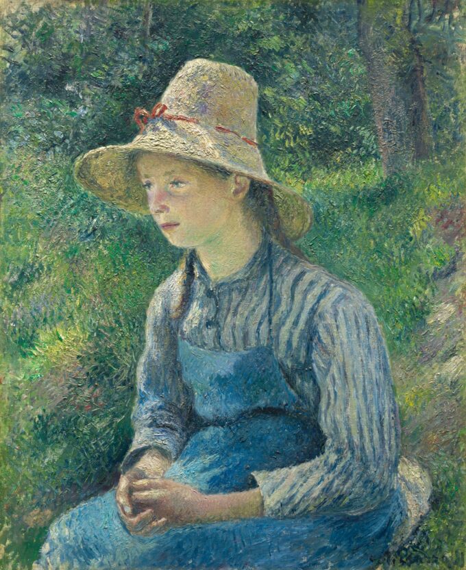 Peasant Woman with a Straw Hat - Camille Pissarro