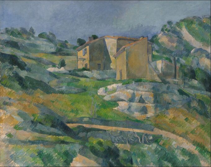 Houses in Provence: The Valley of the Riaux near l'Estaque - Paul Cézanne Oil Painting Reproduction