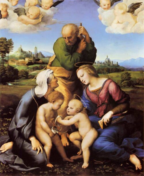 Sainte famille Canigiani - Raphaël (peintre) - Reproductions de tableaux et peintures haut de gamme