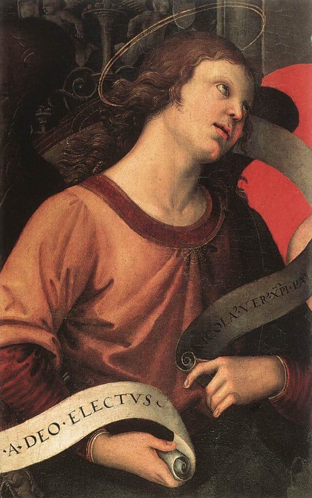 Angel of the polyptych of St. Nicholas of Tolentino - Raphael (painter)