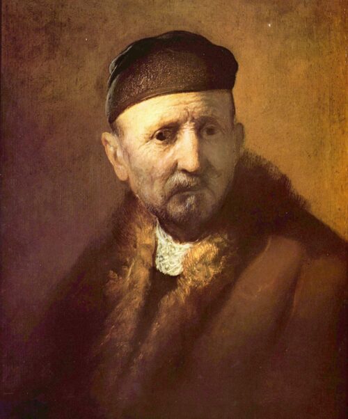 Étude de la tête d'un vieil homme - Rembrandt van Rijn - Reproductions de tableaux et peintures haut de gamme