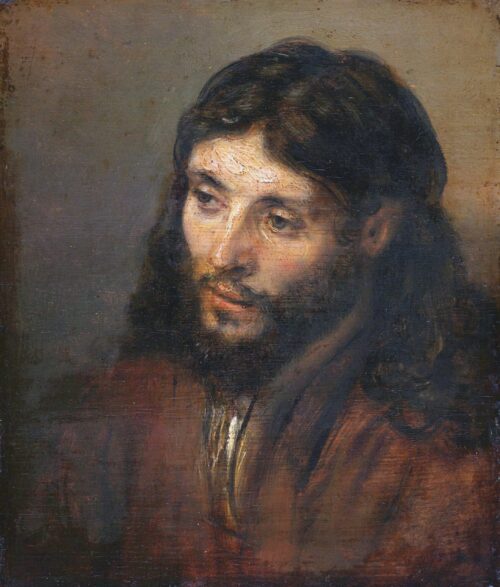 Tête du Christ - Rembrandt van Rijn - Reproductions de tableaux et peintures haut de gamme