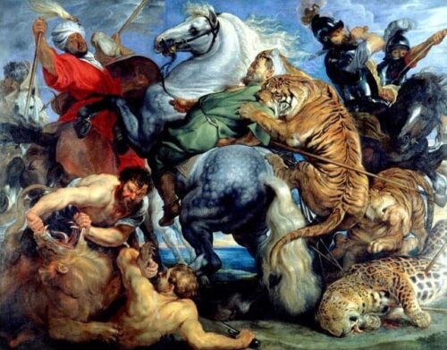 La Chasse au tigre - Peter Paul Rubens - Reproductions de tableaux et peintures haut de gamme