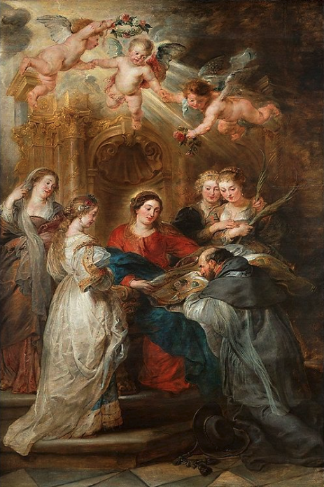 Altar of Ildefonso, central image: Mary appears to Saint Ildefonso - Peter Paul Rubens