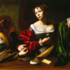 Marthe et Marie-Madeleine - Caravage - Reproductions de tableaux et peintures haut de gamme