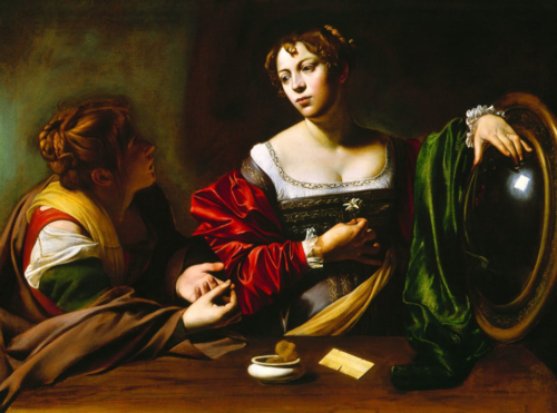 Marthe et Marie-Madeleine - Caravage - Reproductions de tableaux et peintures haut de gamme