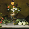 Vase avec des fleurs, cerises, figues et deux papillons - Caravage - Reproductions de tableaux et peintures haut de gamme