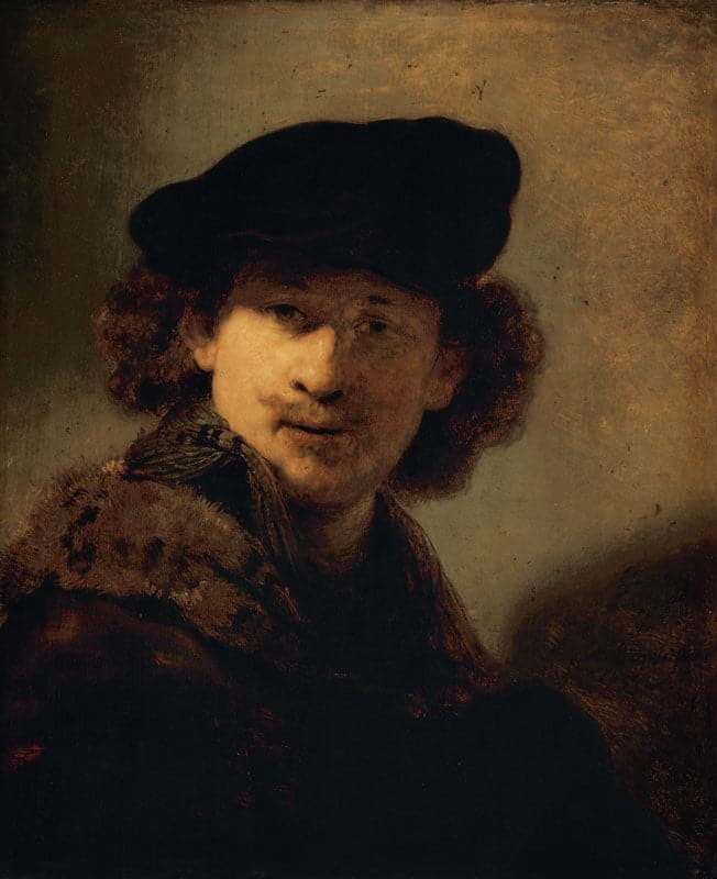 Self-Portrait with Velvet Beret - Rembrandt van Rijn