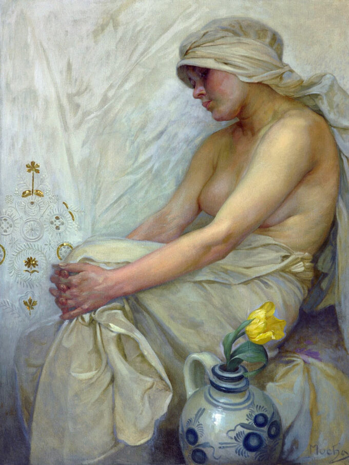 Seated Girl - Mucha