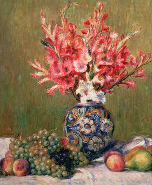 Still Life of Fruits and Flowers – Pierre-Auguste Renoir Oil Painting Reproduction