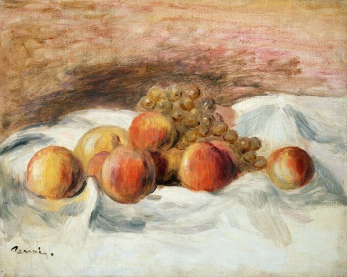 Still Life with Peaches – Pierre-Auguste Renoir Oil Painting Reproduction