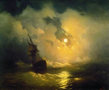 Mer houleuse la nuit, 1849 - Ivan Aïvazovski - Reproductions de tableaux et peintures haut de gamme