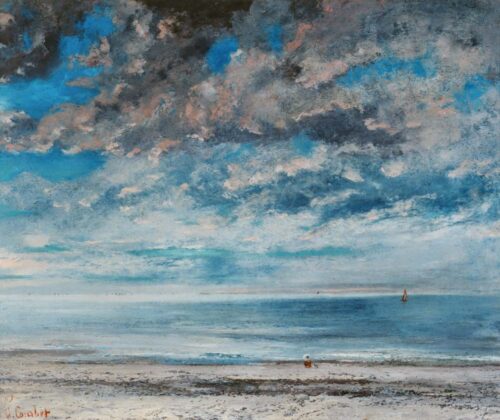 La Plage, Soleil Couchant - Gustave Courbet - Reproductions de tableaux et peintures haut de gamme